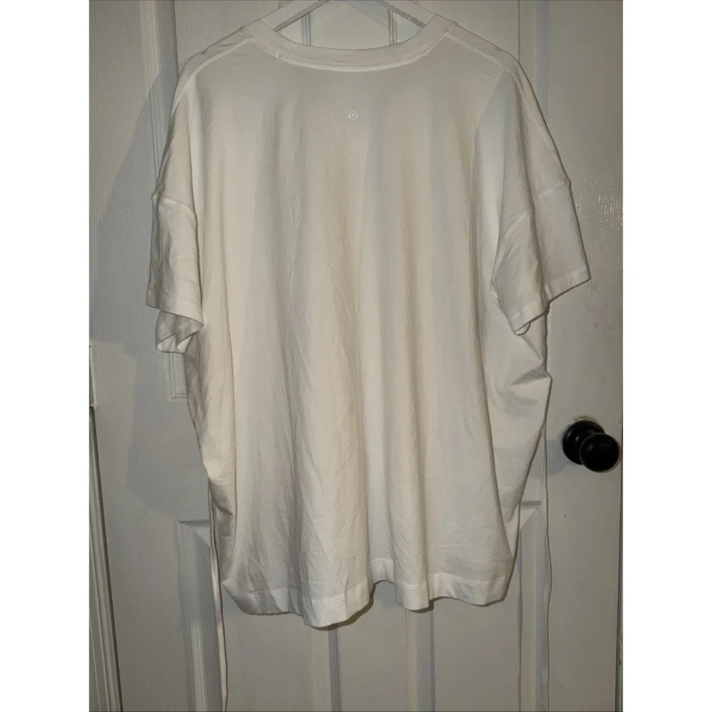 Lululemon Side Tie V-Neck Tee *Pima Cotton Size 18/20 White PLUS